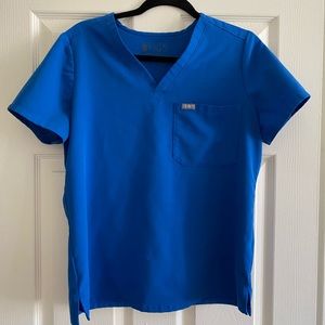 Figs womens royal blue Catarina scrub top, size medium